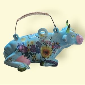 2000 Cow Parade Fruits Of Summer Cow-Shaped Teapot With Handle